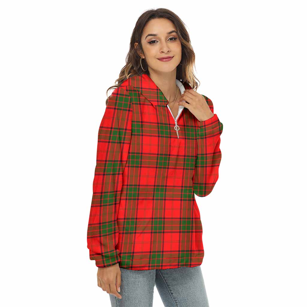 Maxtone Tartan Women's Borg Fleece Hoodie with Half Zip Female - Tartan Vibes Clothing