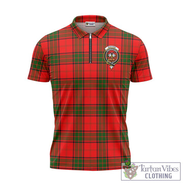 Maxtone Tartan Zipper Polo Shirt with Family Crest Unisex - Tartan Vibes Clothing