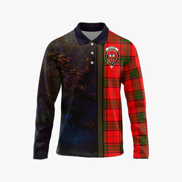 Maxtone Tartan Family Crest Long Sleeve Polo Shirt Alba Gu Brath Be Brave Lion Ancient Style Unisex - Tartan Vibes Clothing