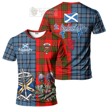Maxtone Tartan T-Shirt Happy St. Andrew's Day Half Tartan Style Kid's Shirt - Tartan Vibes Clothing