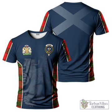 Maxtone Tartan T-Shirt with Family Crest and Lion Rampant Vibes Sport Style