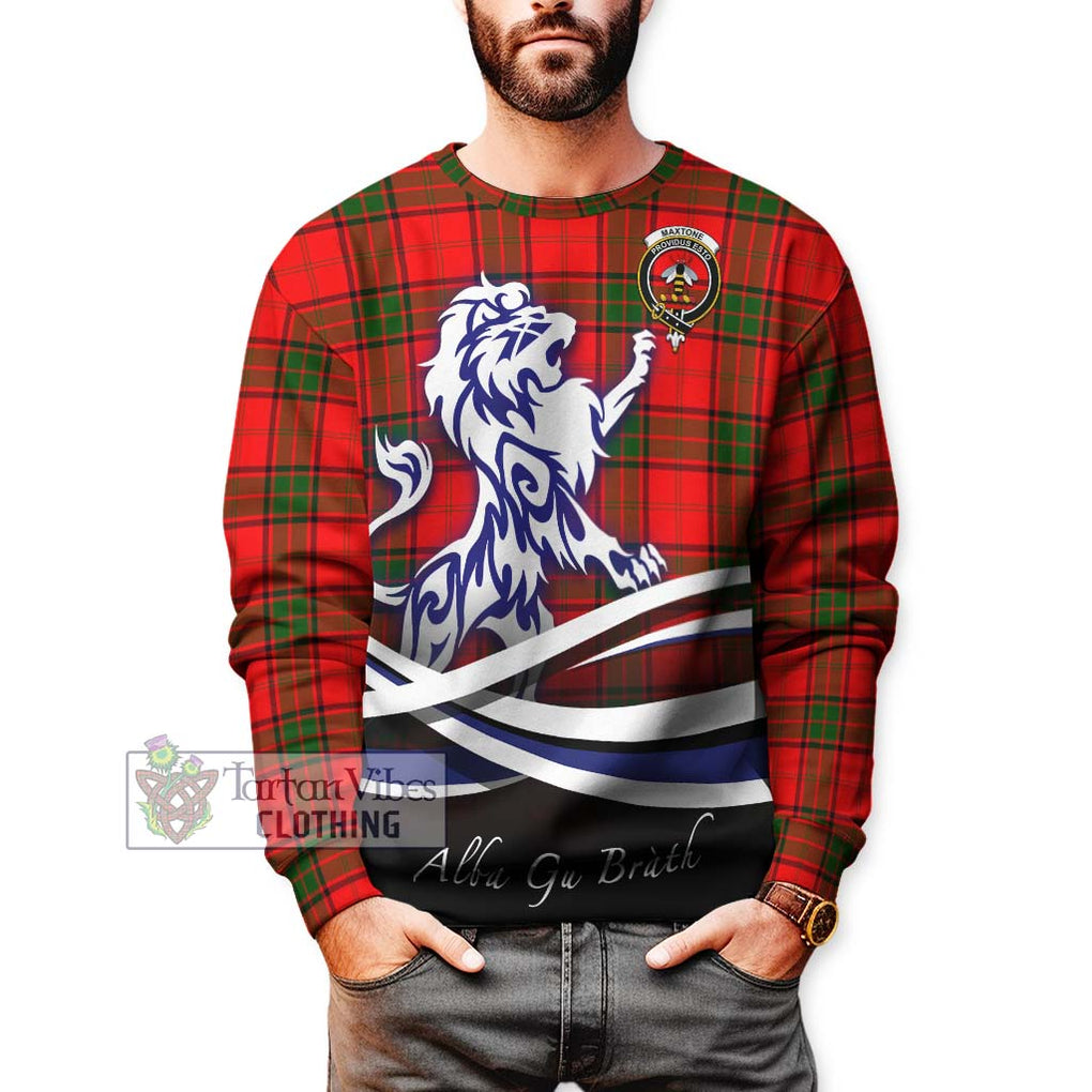 Maxtone Tartan Sweatshirt with Alba Gu Brath Regal Lion Emblem Unisex - Tartan Vibes Clothing