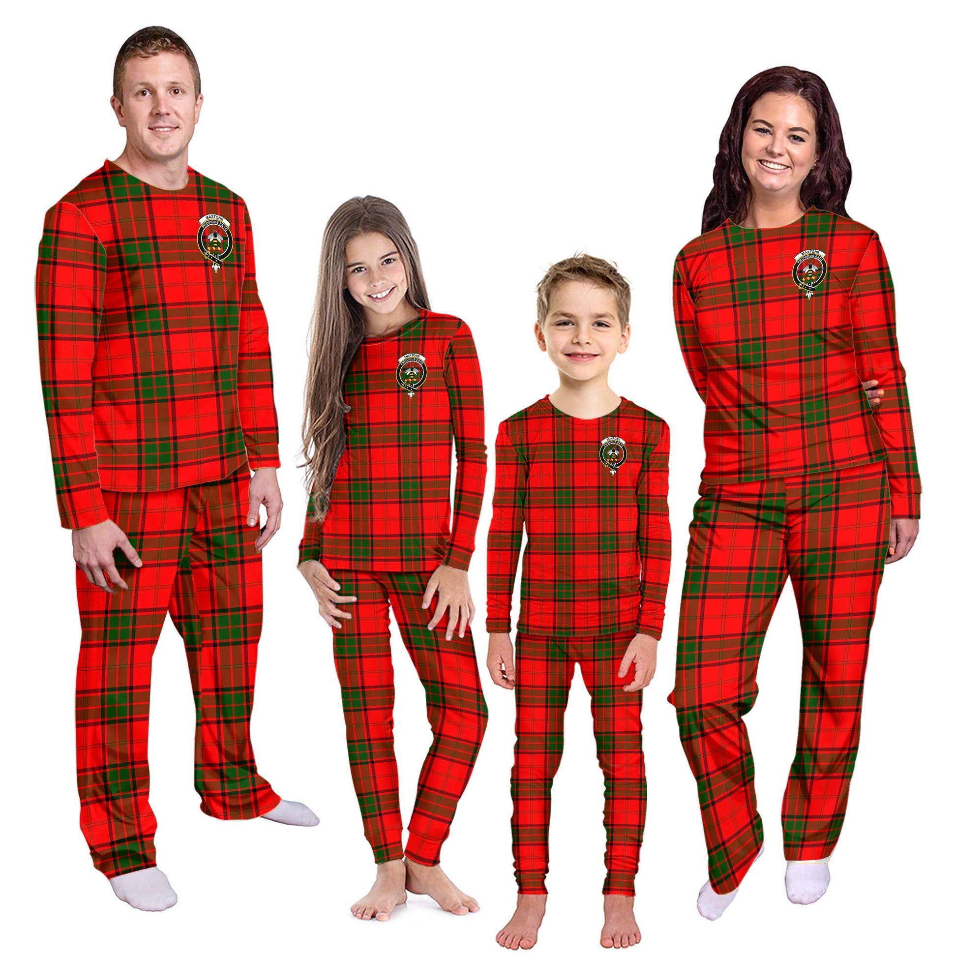 Maxtone Tartan Pajamas Family Set with Family Crest Kid - Tartan Vibes Clothing