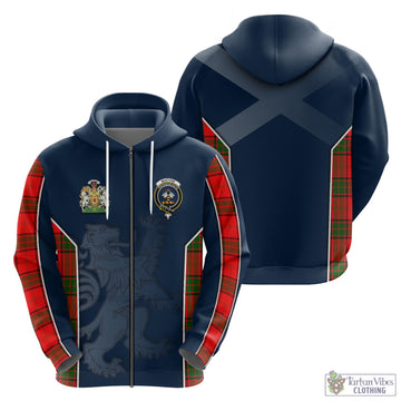 Maxtone Tartan Hoodie with Family Crest and Lion Rampant Vibes Sport Style