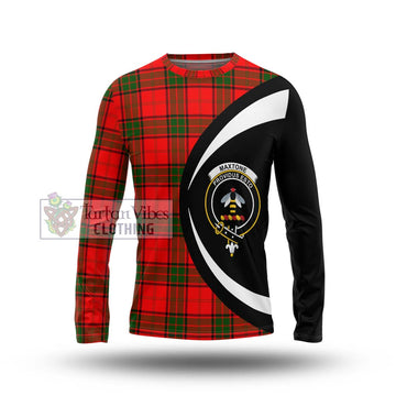 Maxtone Tartan Long Sleeve T-Shirt with Family Crest Circle Style Unisex - Tartan Vibes Clothing