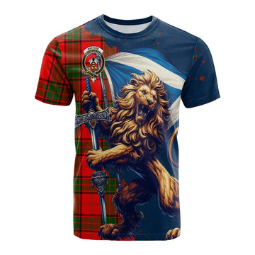 Maxtone Tartan Family Crest Cotton T-shirt with Scottish Majestic Lion Kid's Shirt - Tartan Vibes Clothing