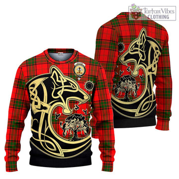 Maxtone Tartan Ugly Sweater with Family Crest Celtic Wolf Style Unisex - Tartan Vibes Clothing