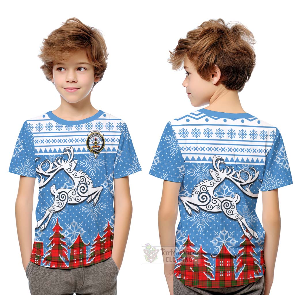 Maxtone Clan Christmas Kid T-Shirt Celtic Reindeer Style Youth XL Size14 - Tartan Vibes Clothing
