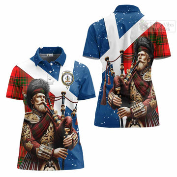 Maxtone Tartan Women's Polo Shirt with Family Crest Scottish Bagpiper Vibes Women - Tartan Vibes Clothing