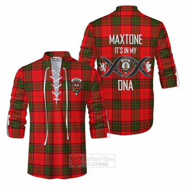 Maxtone Tartan Ghillie Kilt Shirt with Family Crest DNA In Me Style Men - Tartan Vibes Clothing