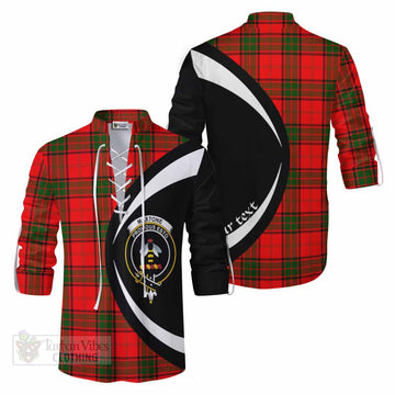 Maxtone Tartan Ghillie Kilt Shirt with Family Crest Circle Style Men - Tartan Vibes Clothing
