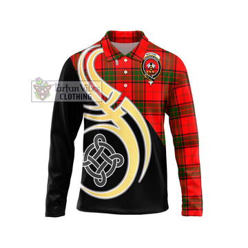 Maxtone Tartan Long Sleeve Polo Shirt with Family Crest and Celtic Symbol Style Unisex - Tartan Vibes Clothing