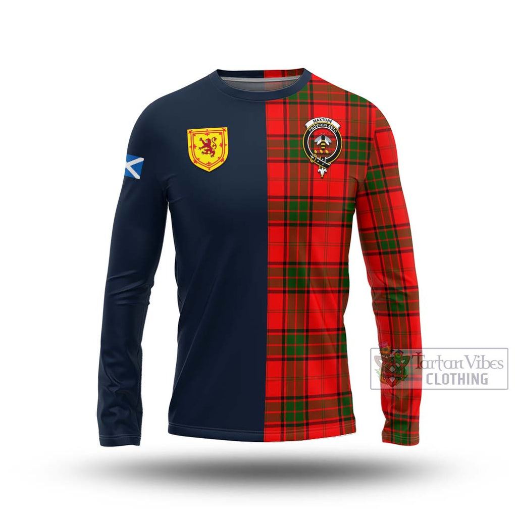 Maxtone Tartan Long Sleeve T-Shirt Alba with Scottish Lion Royal Arm Half Style Unisex - Tartan Vibes Clothing