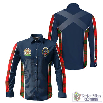 Maxtone Tartan Long Sleeve Button Up Shirt with Family Crest and Lion Rampant Vibes Sport Style Men's Shirt - Tartan Vibes Clothing