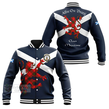 Maxtone Tartan Lion Rampant Baseball Jacket Proudly Display Your Heritage with Alba Gu Brath and Clan Name Unisex - Tartan Vibes Clothing