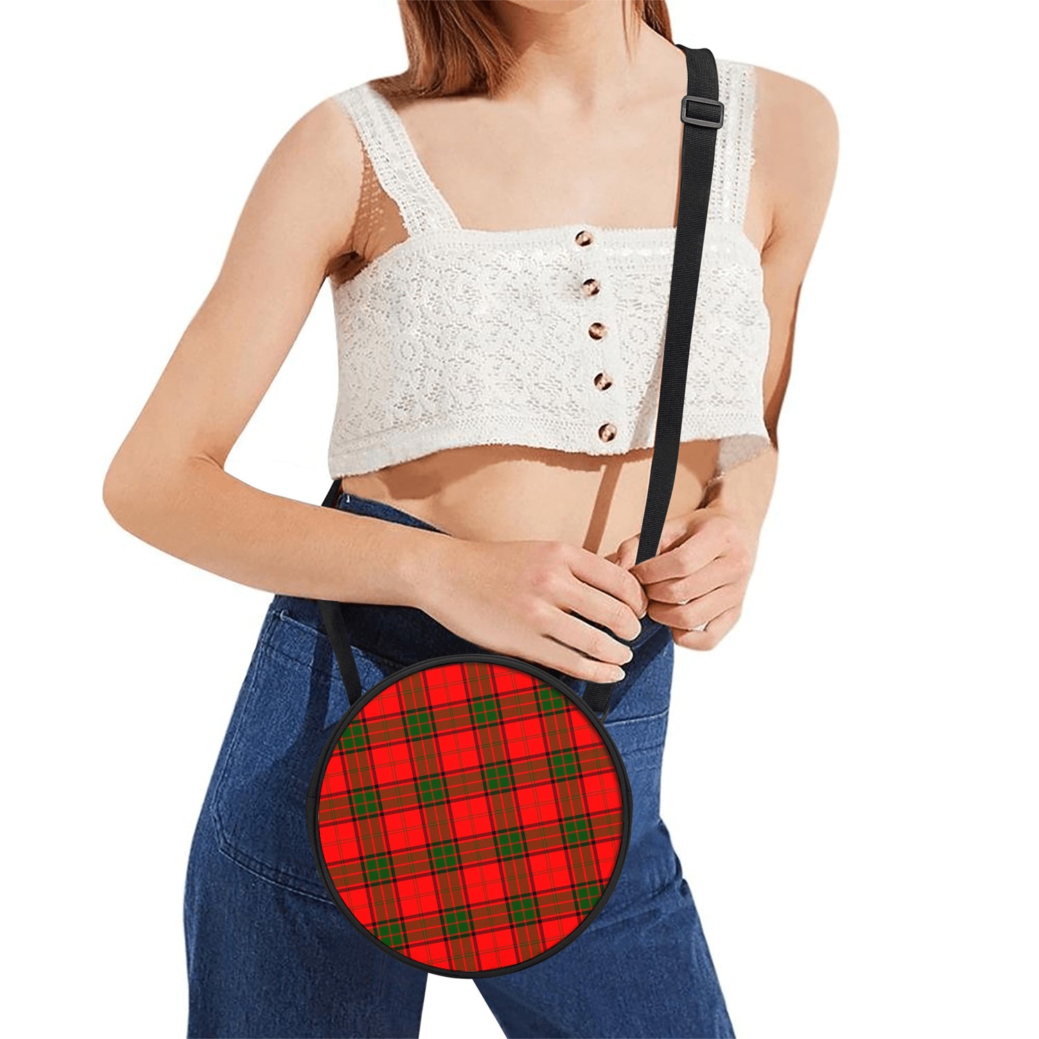 Maxtone Tartan Round Satchel Bags One Size 9*9*2.7 inch - Tartan Vibes Clothing