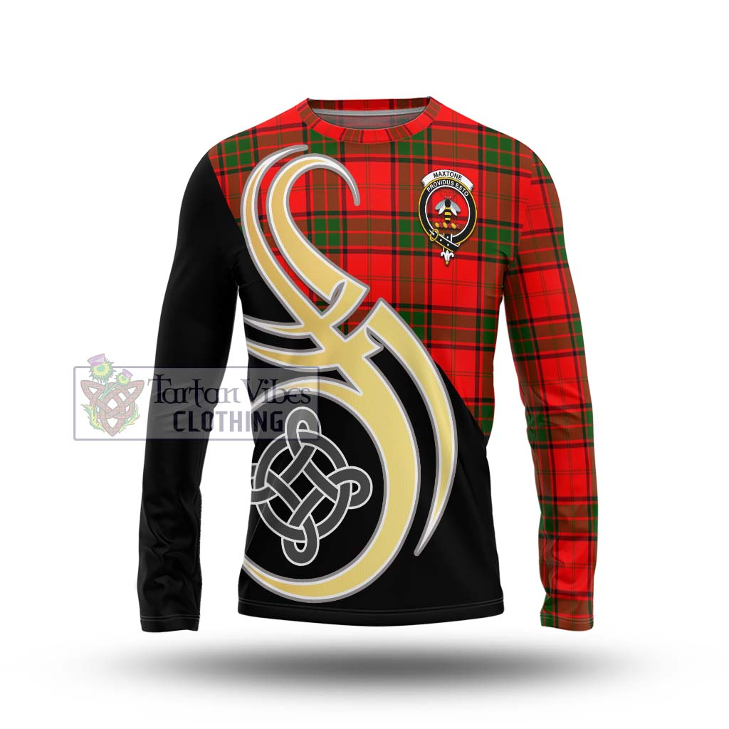 Maxtone Tartan Long Sleeve T-Shirt with Family Crest and Celtic Symbol Style Unisex - Tartan Vibes Clothing