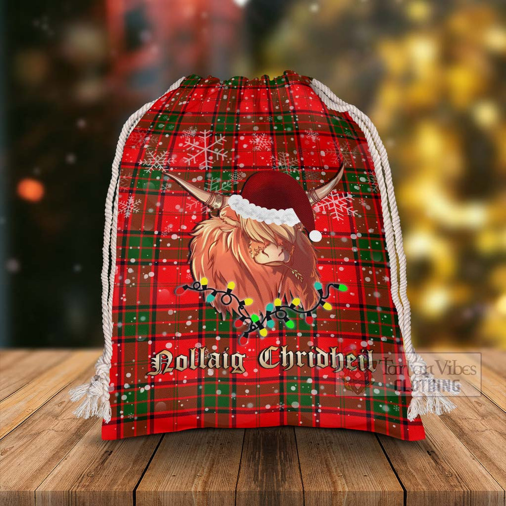 Maxtone Tartan Christmas Santa's Bag with Twinkle Highland Cattle - Tartan Vibes Clothing