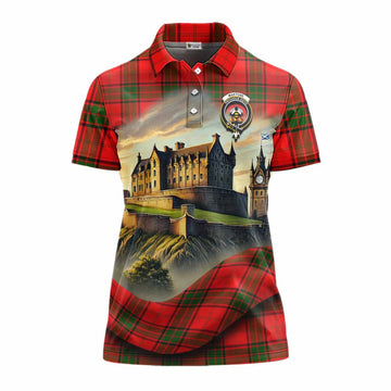 Maxtone Tartan Family Crest Women's Polo Shirt with Scottish Ancient Castle Style Women - Tartan Vibes Clothing