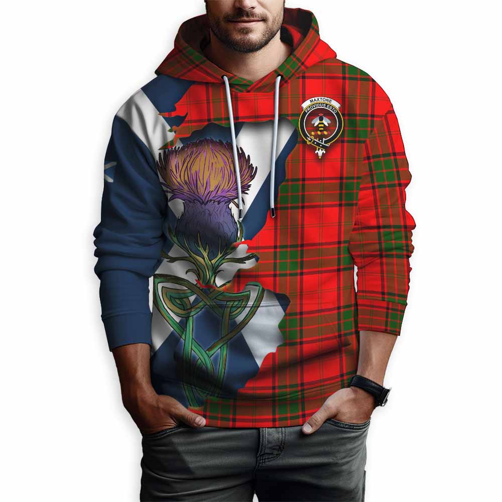 Tartan Vibes Clothing Maxtone Tartan Family Crest Hoodie Scottish Thistle Celtic Inspired