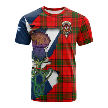 Tartan Vibes Clothing Maxtone Tartan Family Crest Cotton T-shirt Scottish Thistle Celtic Inspired