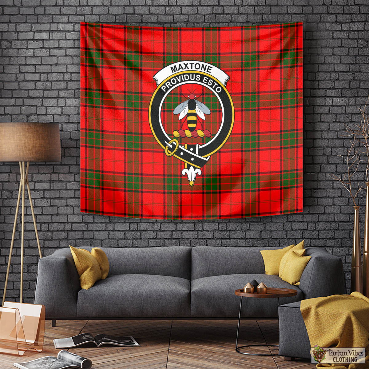 Maxtone Tartan Tapestry Wall Hanging and Home Decor for Room with Family Crest Tapestry - Tartan Vibes Clothing