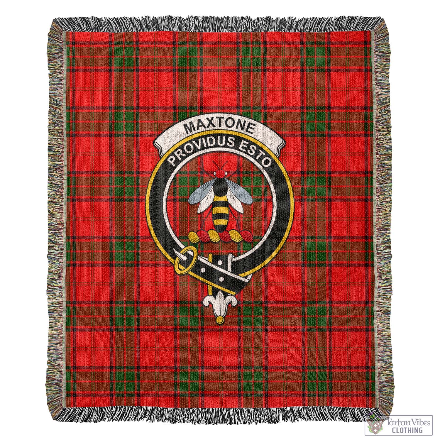 Tartan Vibes Clothing Maxtone Tartan Woven Blanket with Family Crest