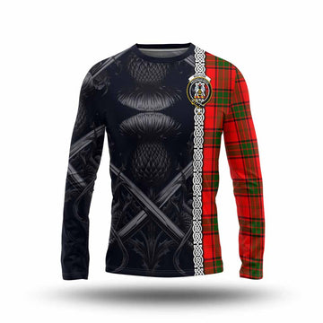 Maxtone Tartan Long Sleeve T-Shirt with Family Crest Cross Sword Thistle Celtic Vibes Unisex - Tartan Vibes Clothing