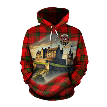 Maxtone Tartan Family Crest Cotton Hoodie with Scottish Ancient Castle Style Pullover Hoodie XS - Tartan Vibes Clothing