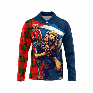 Maxtone Tartan Family Crest Long Sleeve Polo Shirt with Scottish Majestic Lion Unisex - Tartan Vibes Clothing