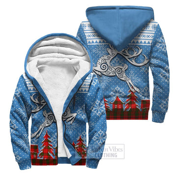 Maxtone Clan Christmas Sherpa Hoodie Celtic Reindeer Style Unisex S - Tartan Vibes Clothing