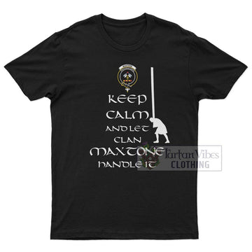 Maxtone Clan Men's T-Shirt: Keep Calm and Let the Clan Handle It Caber Toss Highland Games Style 4XL - 2D-tartanvibesclothing