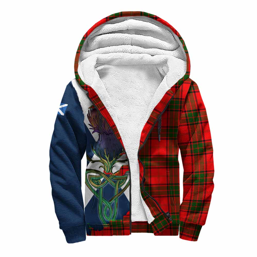 Tartan Vibes Clothing Maxtone Tartan Family Crest Sherpa Hoodie Scottish Thistle Celtic Inspired