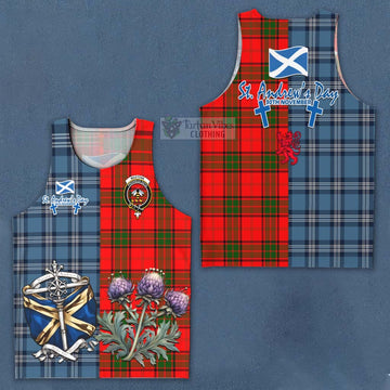 Maxtone Tartan Men's Tank Top Happy St. Andrew's Day Half Tartan Style Men - Tartan Vibes Clothing