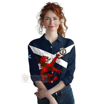 Maxtone Tartan Lion Rampant Women's Casual Shirt Proudly Display Your Heritage with Alba Gu Brath and Clan Name Female - Tartan Vibes Clothing
