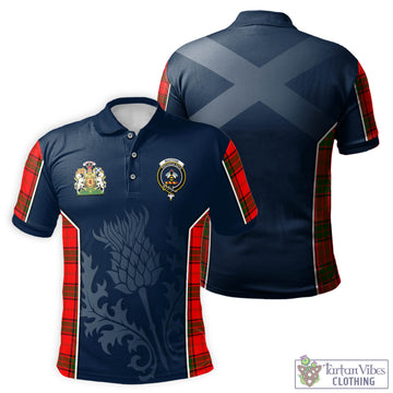 Maxtone Tartan Men's Polo Shirt with Family Crest and Scottish Thistle Vibes Sport Style