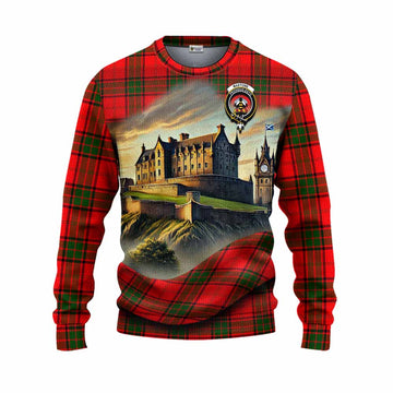Maxtone Tartan Family Crest Knitted Sweater with Scottish Ancient Castle Style Unisex - Tartan Vibes Clothing