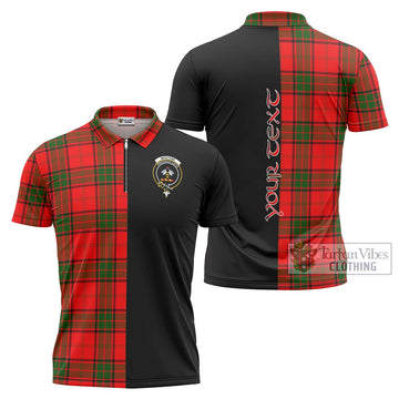 Maxtone Tartan Zipper Polo Shirt with Family Crest and Half Of Me Style Unisex - Tartan Vibes Clothing
