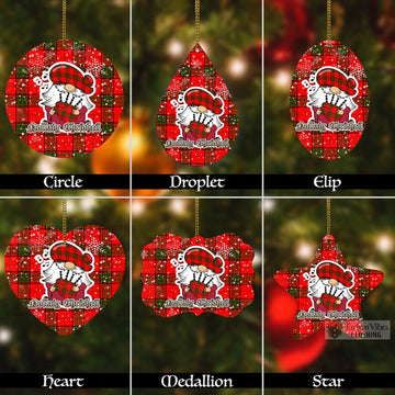 Maxtone Tartan Christmas Aluminium Ornament with Scottish Gnome Playing Bagpipes Aluminium - Tartan Vibes Clothing