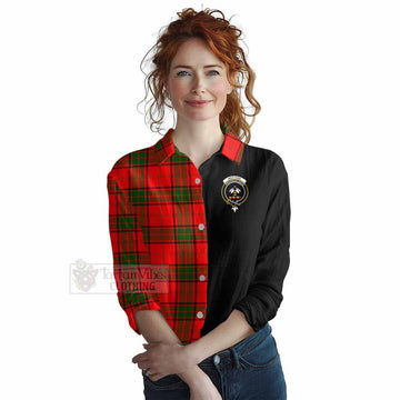 Maxtone Tartan Women's Casual Shirt with Family Crest and Half Of Me Style Female - Tartan Vibes Clothing