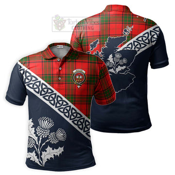 Maxtone Tartan Polo Shirt Featuring Thistle and Scotland Map Kid - Tartanvibesclothing Store