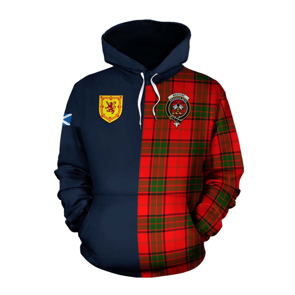 Maxtone Tartan Cotton Hoodie Alba with Scottish Lion Royal Arm Half Style Pullover Hoodie XS - Tartan Vibes Clothing