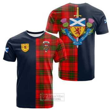 Tartan Vibes Clothing Maxtone Tartan Cotton T-shirt with Scottish Lion Royal Arm Half Style