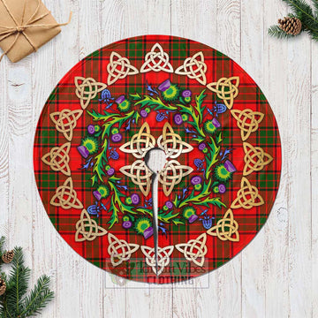 Tartan Vibes Clothing Maxtone Tartan Christmas Tree Skirt with Thistle Celtic Knot Style