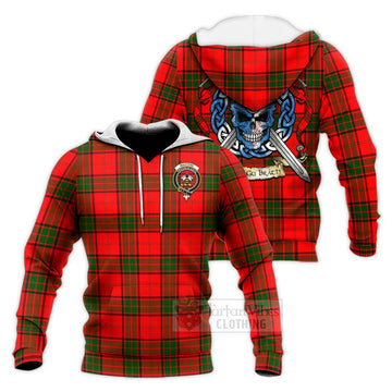 Maxtone Tartan Knitted Hoodie with Family Crest Celtic Skull Style Unisex Knitted Pullover Hoodie - Tartan Vibes Clothing