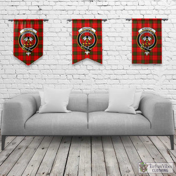 Maxtone Tartan Gonfalon, Tartan Banner with Family Crest Rectangle - Tartan Vibes Clothing