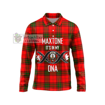 Maxtone Tartan Long Sleeve Polo Shirt with Family Crest DNA In Me Style Unisex - Tartan Vibes Clothing