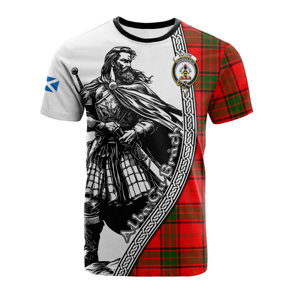 Maxtone Tartan Clan Crest Cotton T-shirt with Highlander Warrior Celtic Style Kid's Shirt - Tartan Vibes Clothing