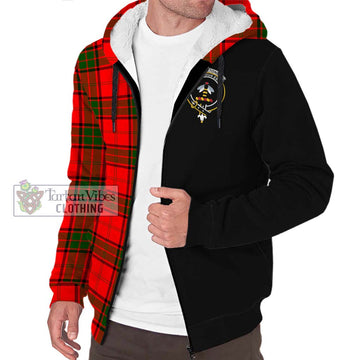 Maxtone Tartan Sherpa Hoodie with Family Crest and Half Of Me Style Unisex S - Tartan Vibes Clothing
