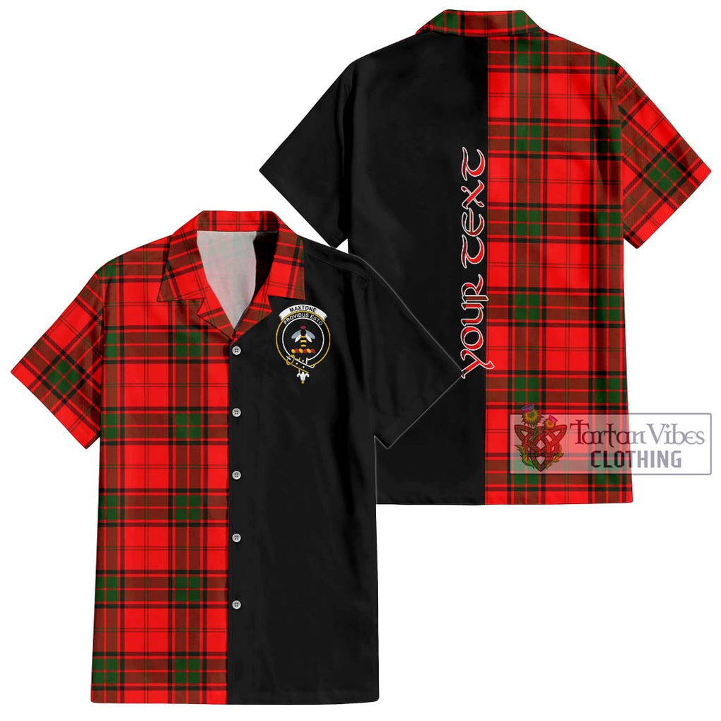 Maxtone Tartan Hawaiian Shirt with Family Crest and Half Of Me Style Kid - Tartan Vibes Clothing